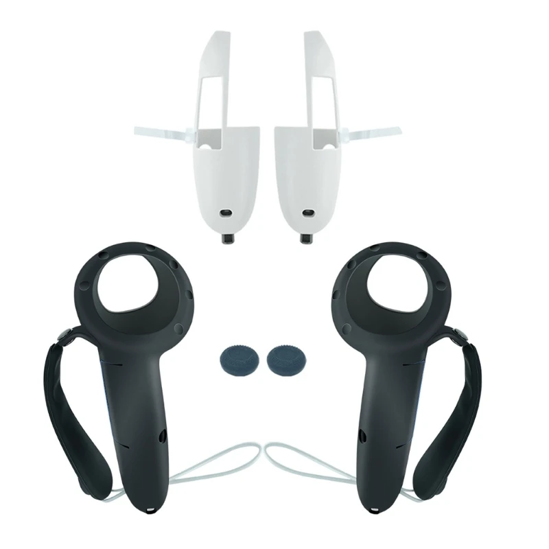 컨트롤러 그립 실리콘 커버 MetaQuest 3 Dropship 용 너클 스트랩이있는 충돌 방지 던지기 그립 커버 보호대