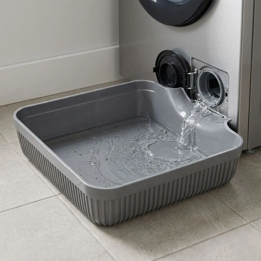 Front-mounted Washing Machine Drain Tray Heavy Duty Anti-Overflow Washer Water Catch Pan Universal Keeps Floor Clean