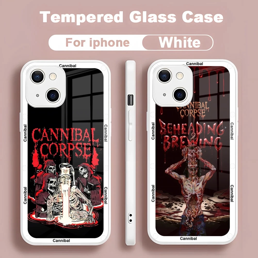 Cannibal Corpse phone case new for Iphone 15 14 13 12 11 Pro Max X XS XR 7 8 Plus SE Metallic Paint Glass