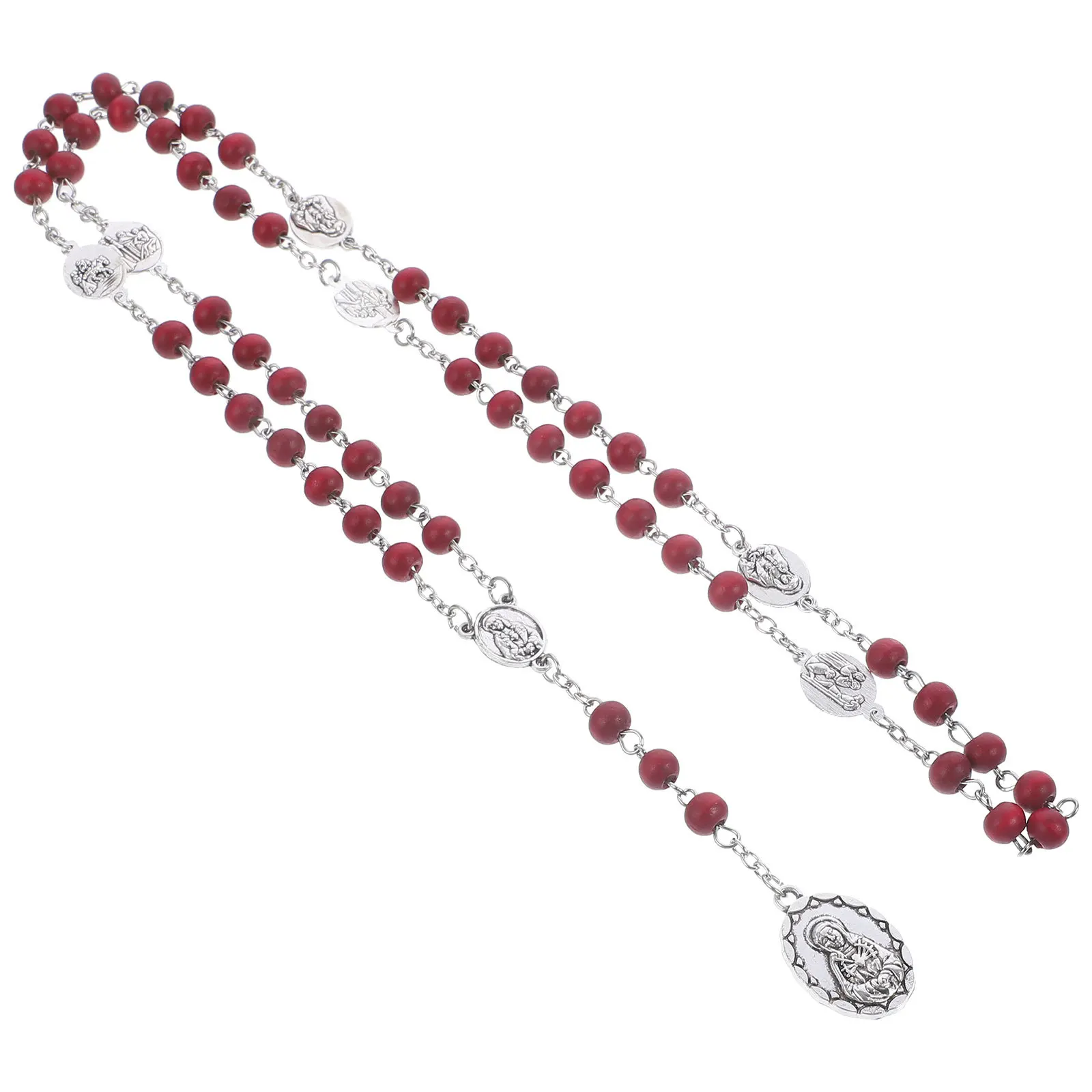 

Rosary Beads Necklace Religious Catholic Prayer Jewelry Faith Beaded Chain Vintage Trendy Necklaces For Women Decor