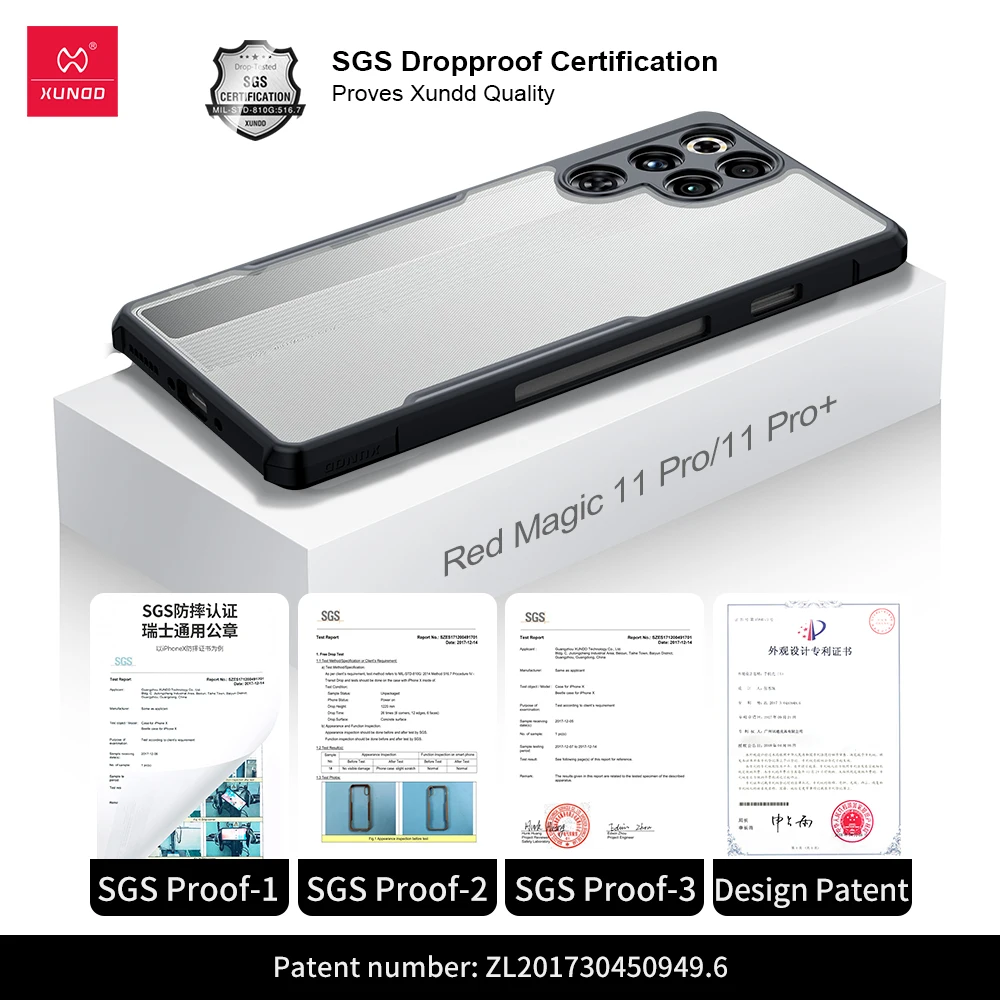 حافظة Xundd لهاتف Nubia Red Magic 11 Pro RedMagic 11 Pro Plus، غلاف مقاوم للصدمات للوسادة الهوائية، حماية للكاميرا، غطاء خلفي شفاف