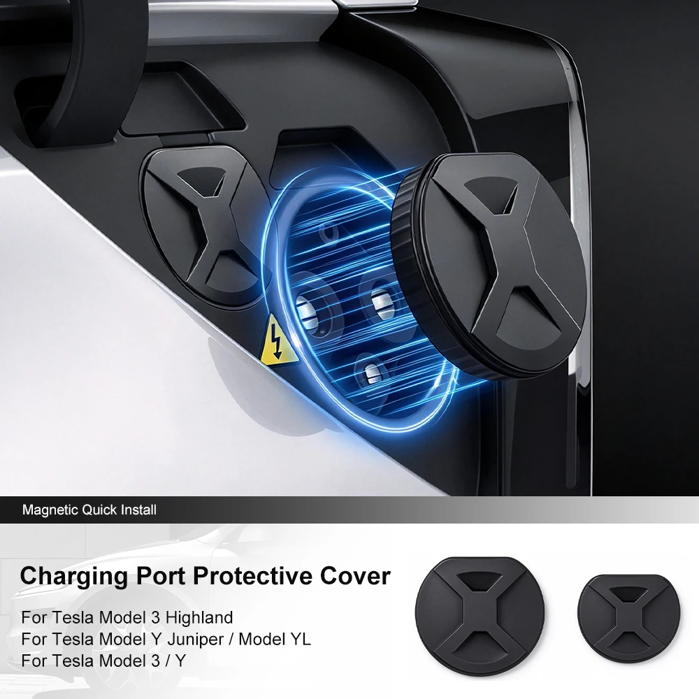 Silicone Car Charging Port Protector Cover Charger Hole Waterproof Dust Cover Cap for Tesla Model 3/Y/3 Highland/Y Juniper/YL