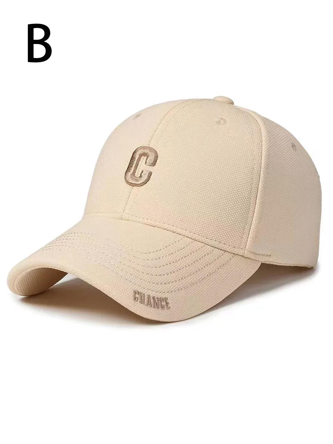 1 unisex all season thicken fashionable pure cotton retro embroidered letter C baseball cap
