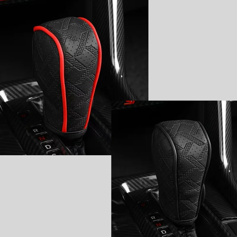 2/1 Piece with Random Color, Car Artificial Leather Gear Shift Cover, Luxurious Car Gear Shift Cover, Suitable for Gear Shift Lever, Car Interior Modification, Halloween and Christmas Gifts