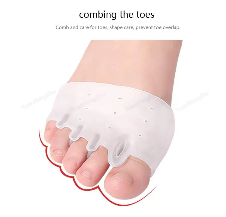 Vorfußpolster, Schuhpolster, Silikon-Einlegesohlen, orthopädische, bequeme Schuh-Einlegesohlen, Zehenspreizer für Damen, Fußpflegeprodukte, Schmerzlinderung. – Detail 10