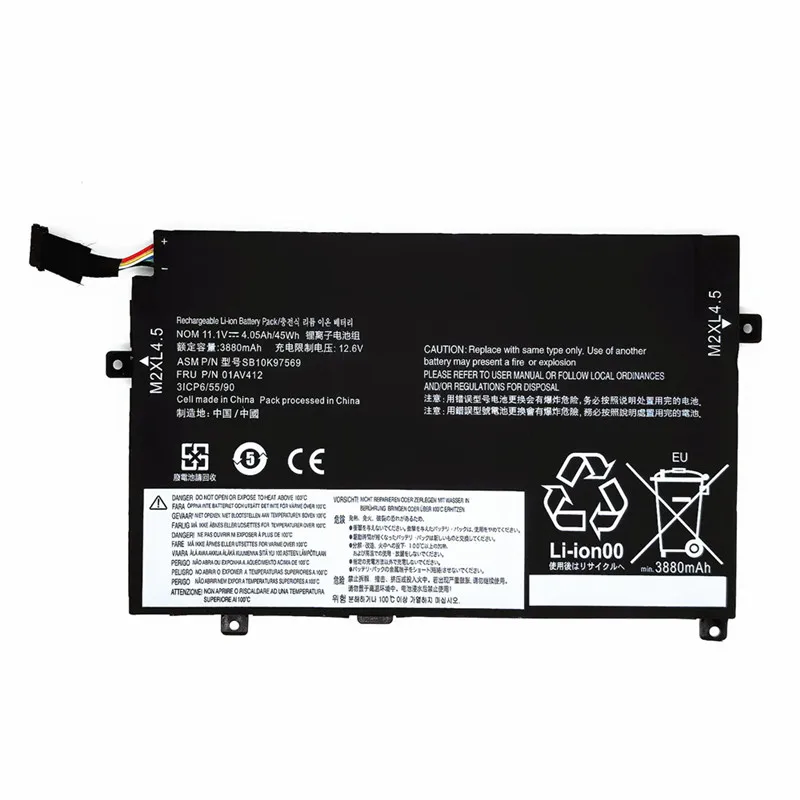 

01AV412 11.1V 45Wh Laptop Battery For Lenovo E470 E470C E475 01AV413 SB10K97568 SB10K97569 01AV411