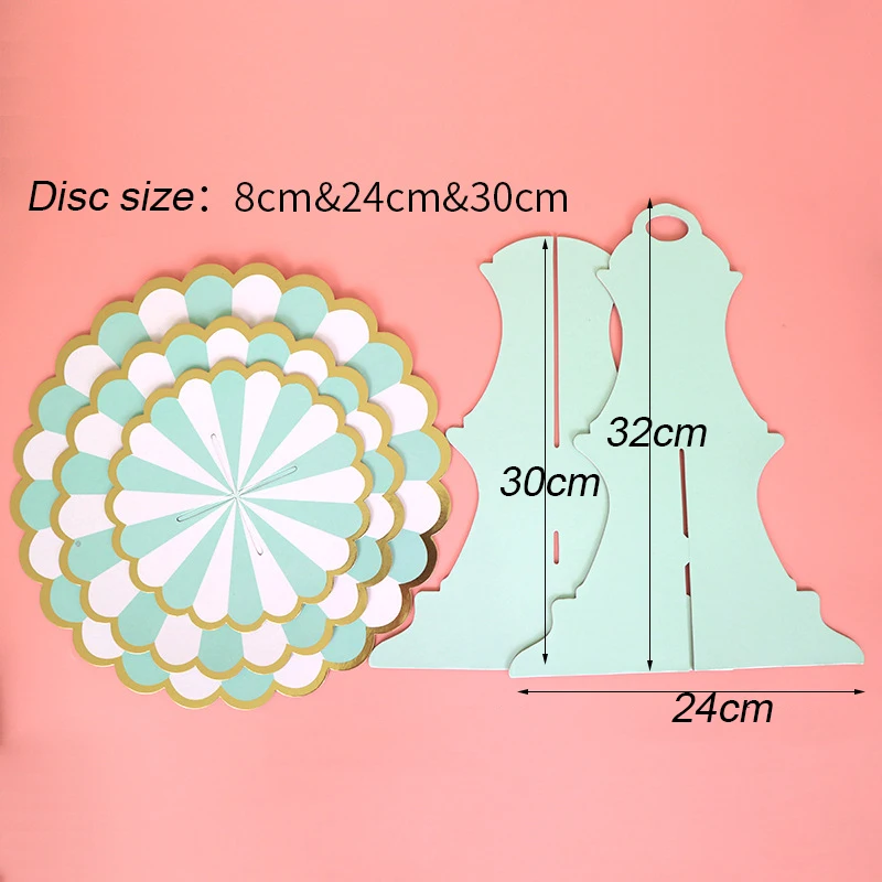 Disposable Multi-layer Paper Cake Rack Birthday Party Decoration Three-layer Hot Stamping Dessert Table Cake Tray Cupcake Stand