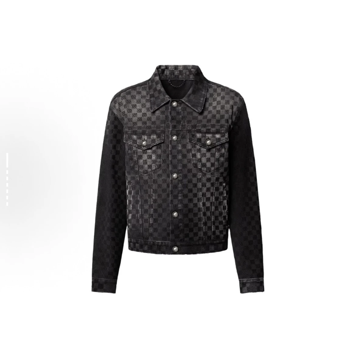 

Adam Plaid Floing Denim Jaet for Men And Women New Bla Street Sle Long Sve Coat Regular Fit