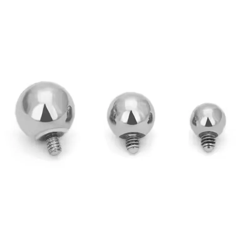10 шт. ASTM F 136, титановый пирсинг, шариковый аксессуар с внешней резьбой для 0,9 мм-1,2 мм, серьги с резьбой, пирсинг, украшения для тела