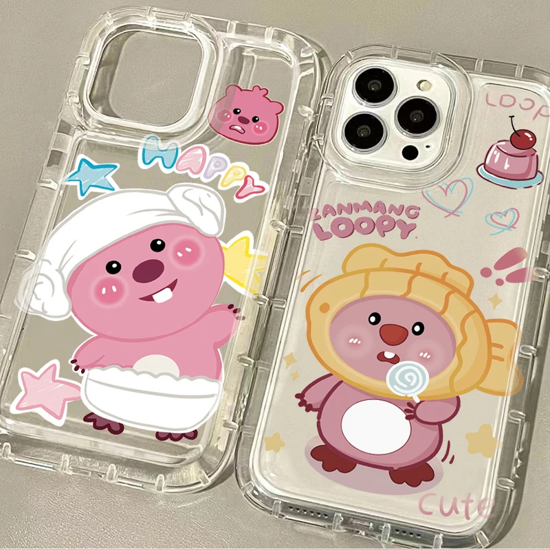 Cartoon L-Loopy Clear Case for Samsung Galaxy A15 A55 A05 A05S A14 A24 A13 A23 A73 A12 A22 A32 A52 A52S A72 A31 A51 A71 Cover