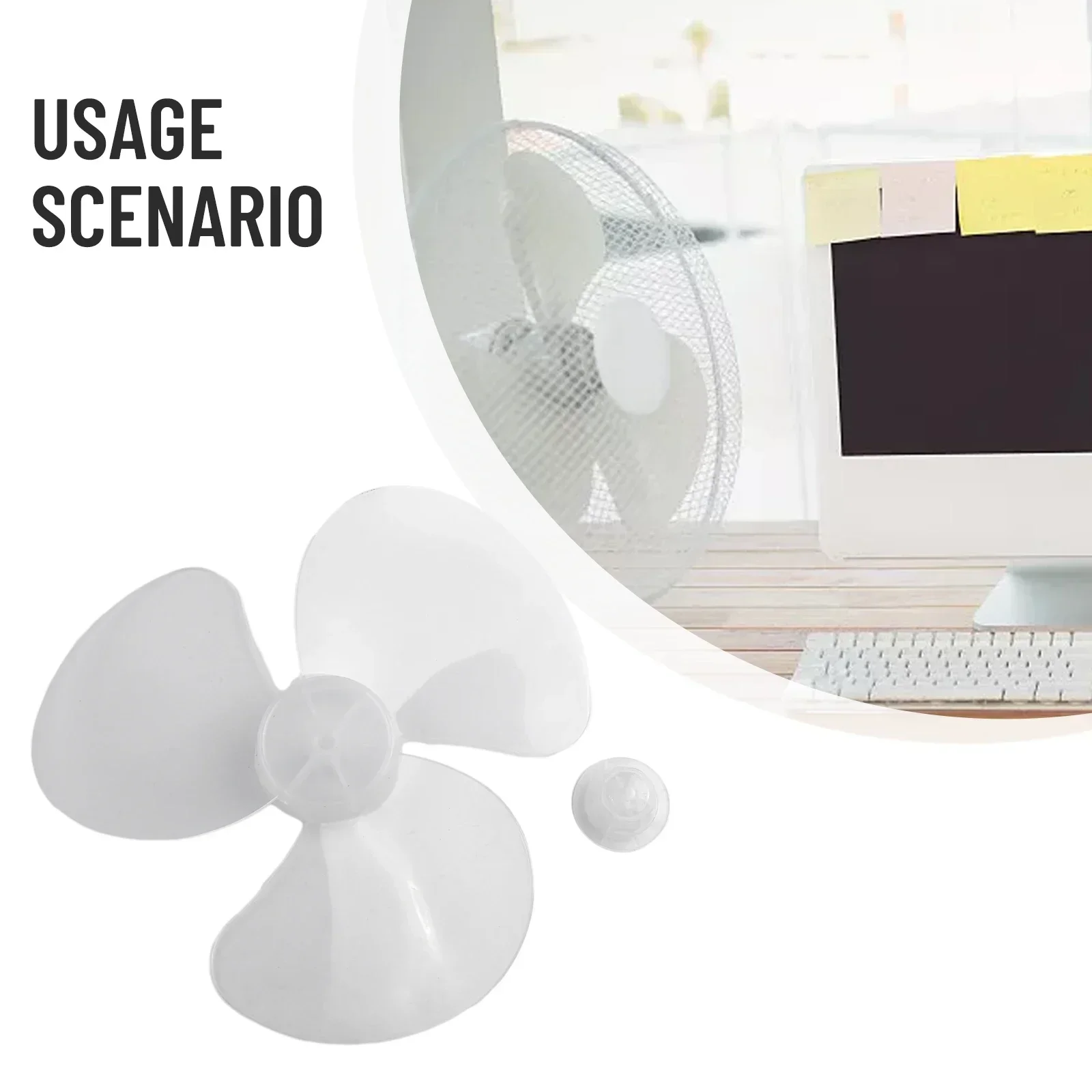 Three Leaf 12 Inch Plastic Fan Blade for Stand Desk and Wall Fans Lightweight and High Temperature Resilient Accessory
