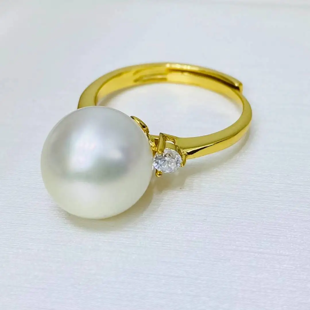 

Регулируемое кольцо из стерлингового серебра S925, настройки, фурнитура, крепления, аксессуары, детали, фитинги для жемчуга 11-12 мм, 5 шт./лот