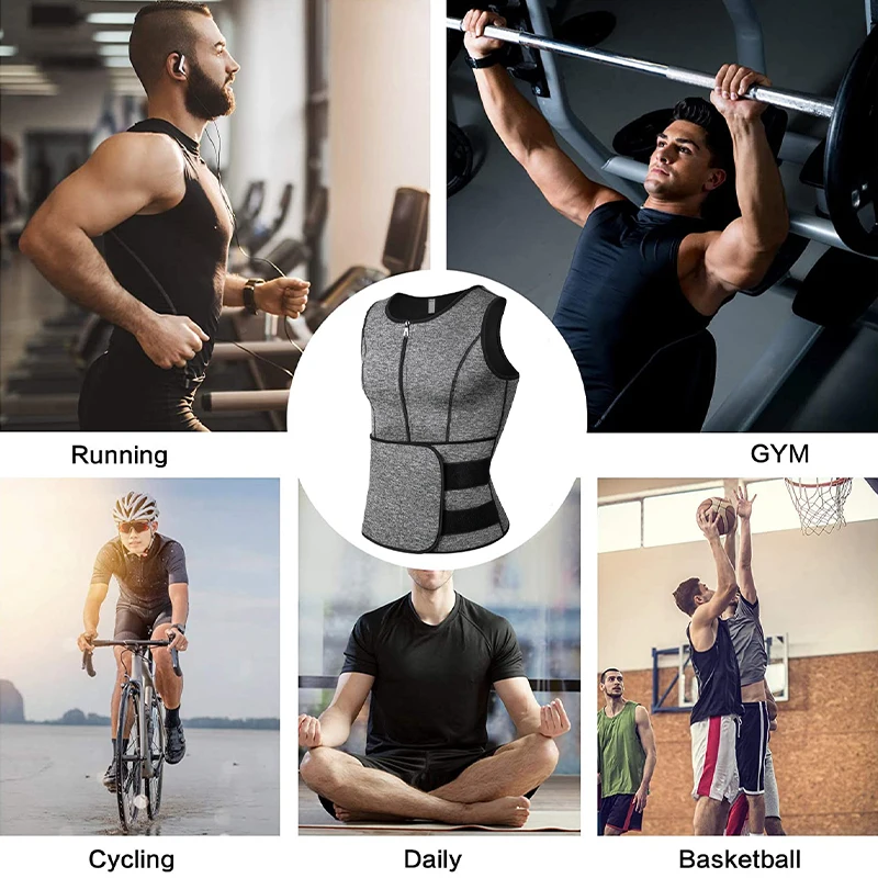 Áo Neoprene Xông Hơi Mồ Hôi Áo Eo Tập Bò Tập Toàn Thân Dây Kéo Giảm Béo Bể Béo Tập Luyện Giảm Cân Định