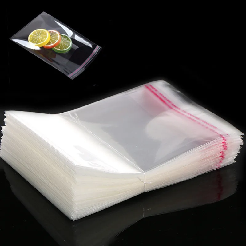 200 pieces/transparent self-closing small Opp plastic bag mini jewelry gift packaging self-adhesive biscuit candy packaging bag