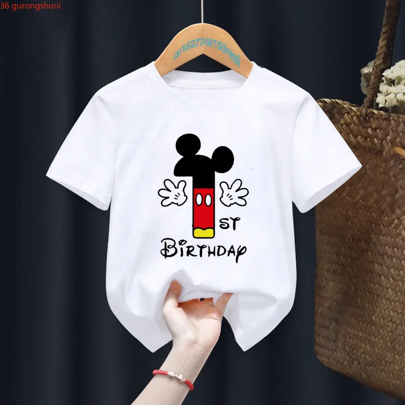 Kinder Maus mein 1-6. Geburtstag Geschenk Nummer Grafik druck T-Shirt Geburtstags geschenk Geschenk Kleidung Baby Tops T-Shirt, Drop Ship