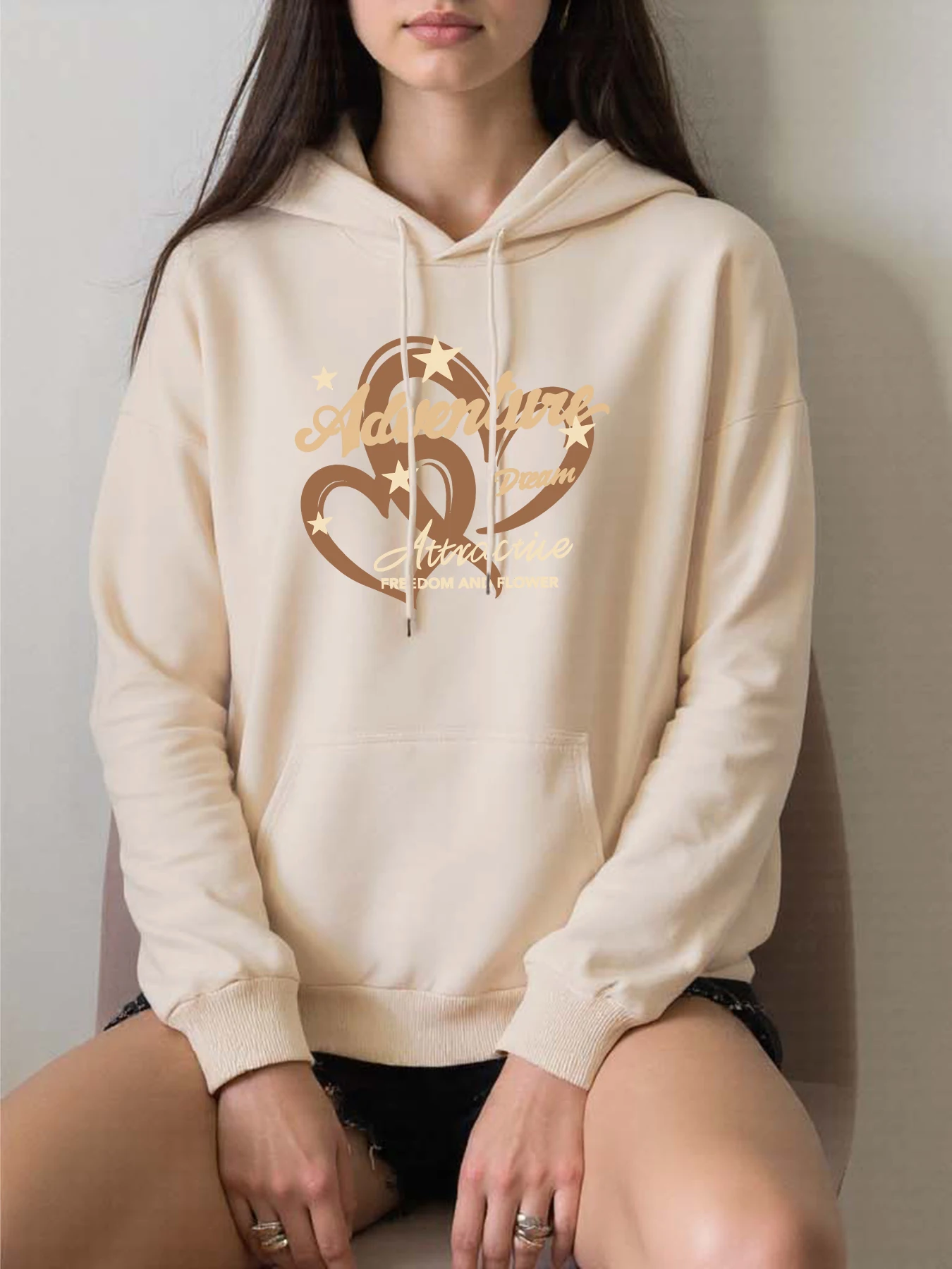 

Женская толстовка с принтом Adventure Dream, свободная спортивная одежда в стиле Харадзюку, модные толстовки в стиле хип-хоп, осенняя одежда Y2K