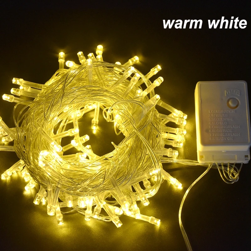 6M 10M 20M 30M 50M 100M Zewnętrzne lampy sznurkowe Led Garland String Fairy Light 8 trybów świątecznych świąteczne dekoracje ślubne