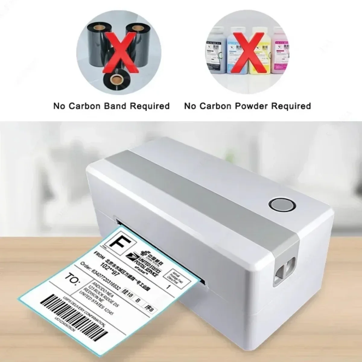 Thermal Labels Self-Adhesive Paper Stickers Width 40/50/60/70/80/90/100mm No Carbon Band Required For Barcode Address Jar Labels