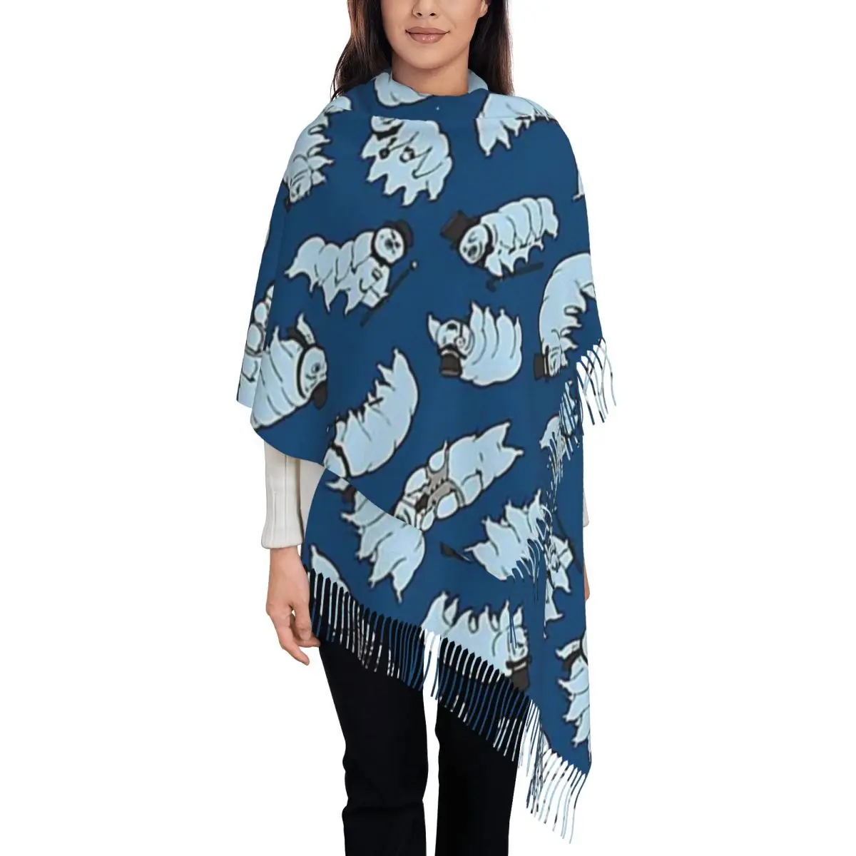 

Tardigrades в шляпах, шарф, шарфы с кисточками, женские мягкие теплые шали и накидки, длинная осенне-зимняя шаль, накидка