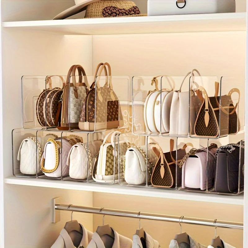 Random 2-Pack Transparent Acrylic Handbag And Wallet Storage Organizer Box