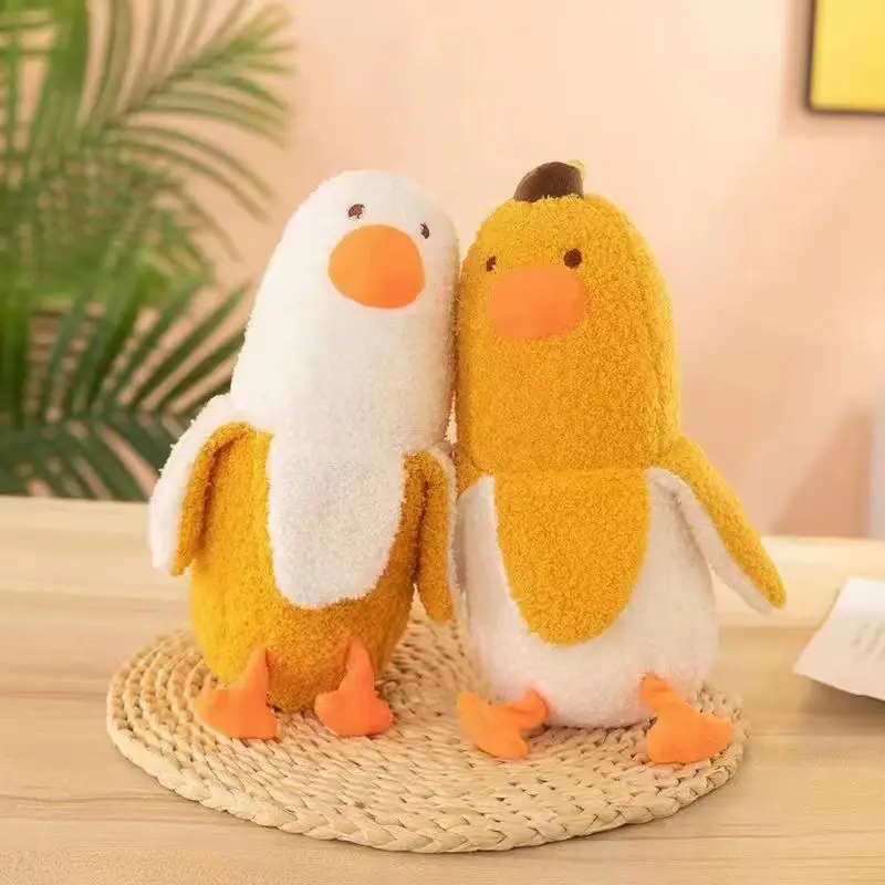 

Creative and funny banana duck pillow for sleeping, leg pinching plush toy, a duck for making friends, doll cushion