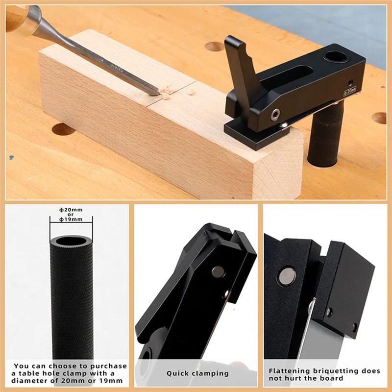 

ABGE-Woodworking Desktop Quick Acting Hold Down Clamp Desktop Clip Fast Fixed Clip For Woodworking Benches Dog Hole Tool