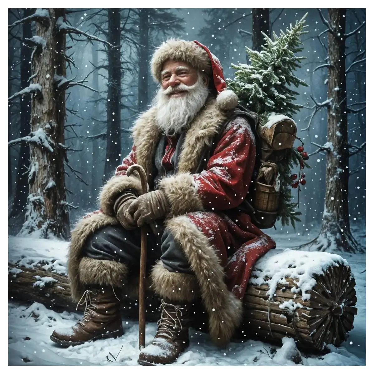 

Santa Claus 40X40CM/15.74inch cross stitch Kit diy 11CT/14CT Embroidery craft Cross stitch kits for gift