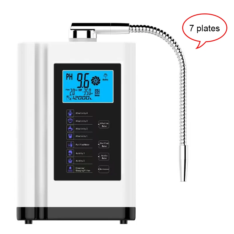 Best alkaline water ionizer 7 plates PH 3.5-10.5 water purifier machine alkaline water filtration system for home