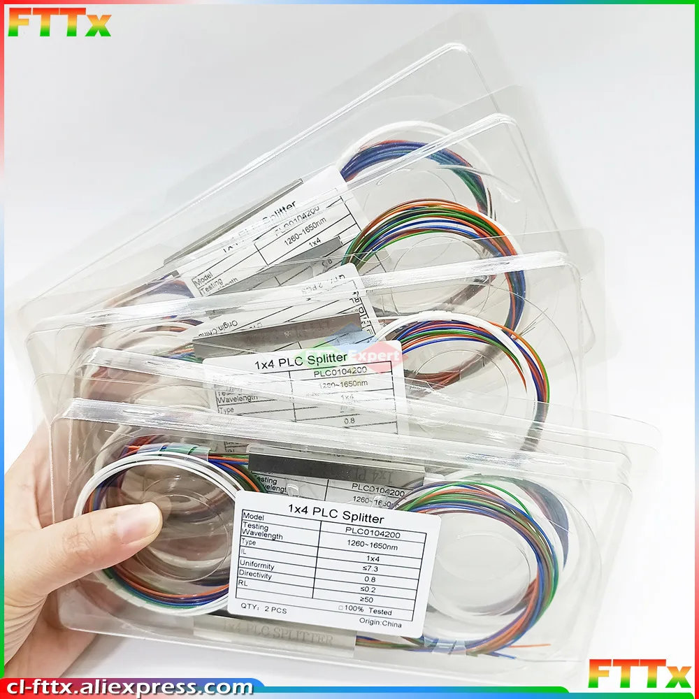 1x2 1x4 1x8 1x16 Fiber Optic Bare PLC Splitter Without Connector Cable 250um 0.25mm Mini Blockless Bare PLC Splitter