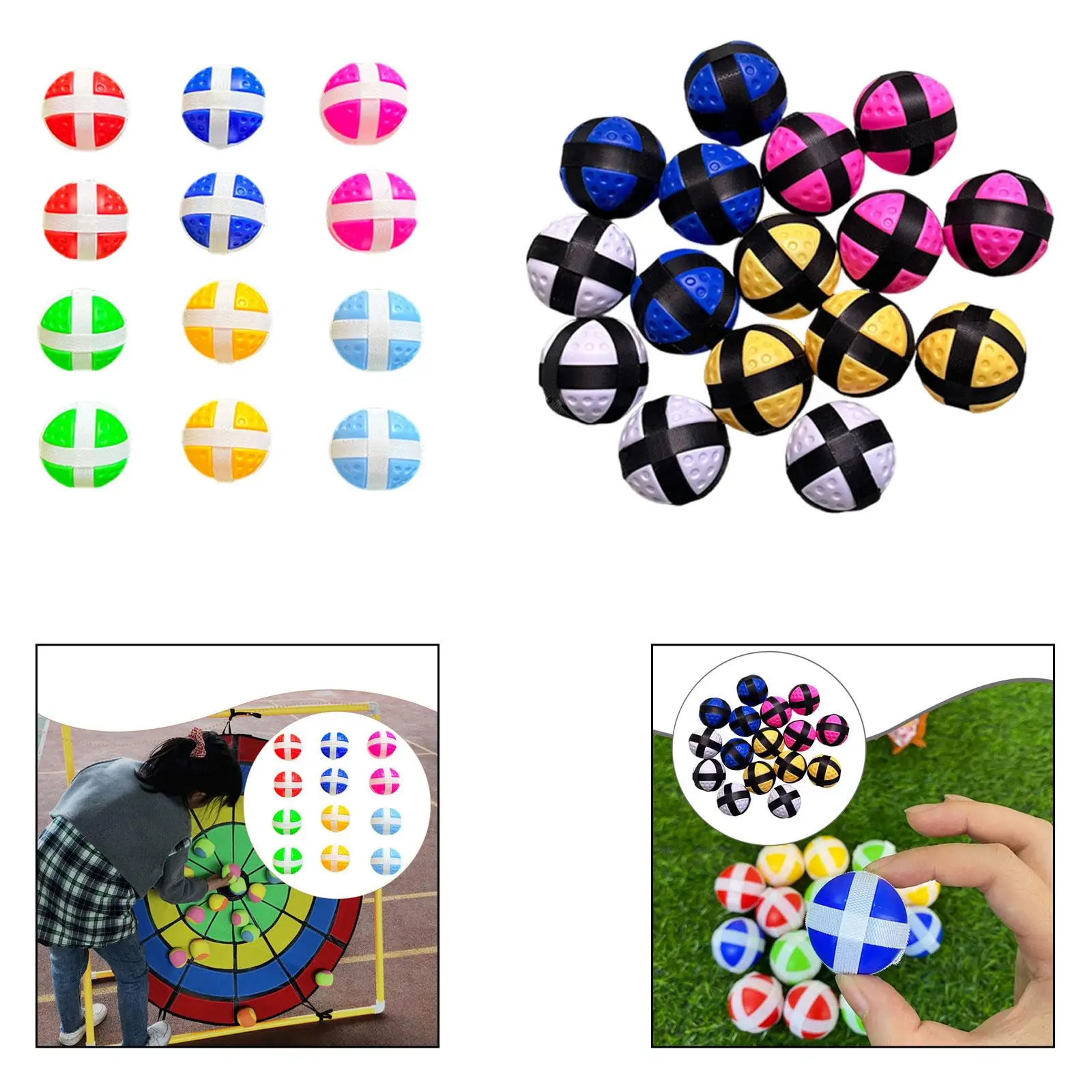 Vibrant Sticky Golf Balls Sport Game Pack Lightweight Nylon for Group Activities and Replacements