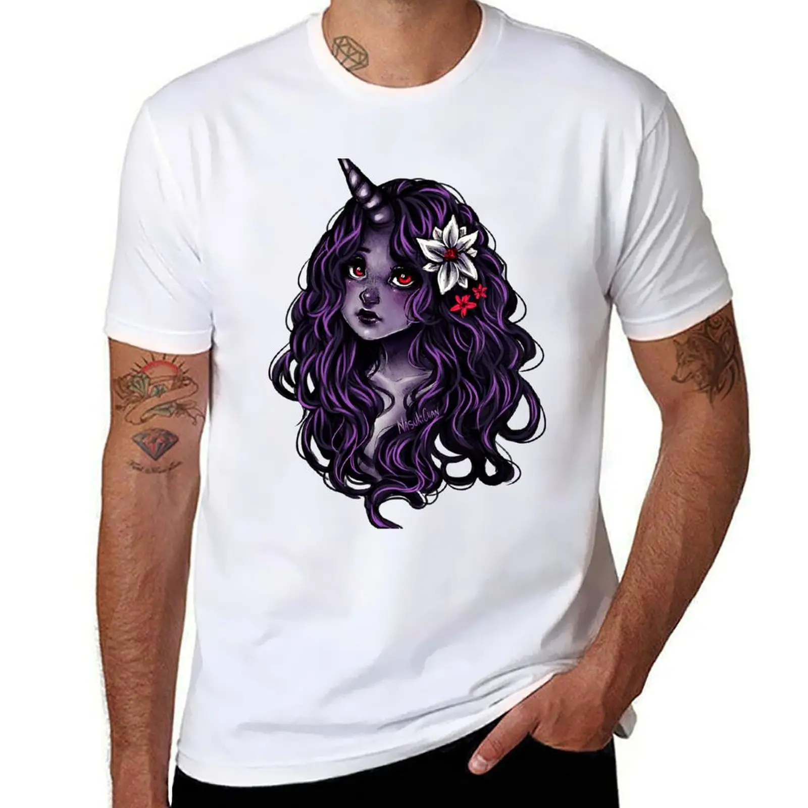

Dark Unicorn Girl T-Shirt t shirt for man 100 percent cotton cotton t shirt man T-Shirt
