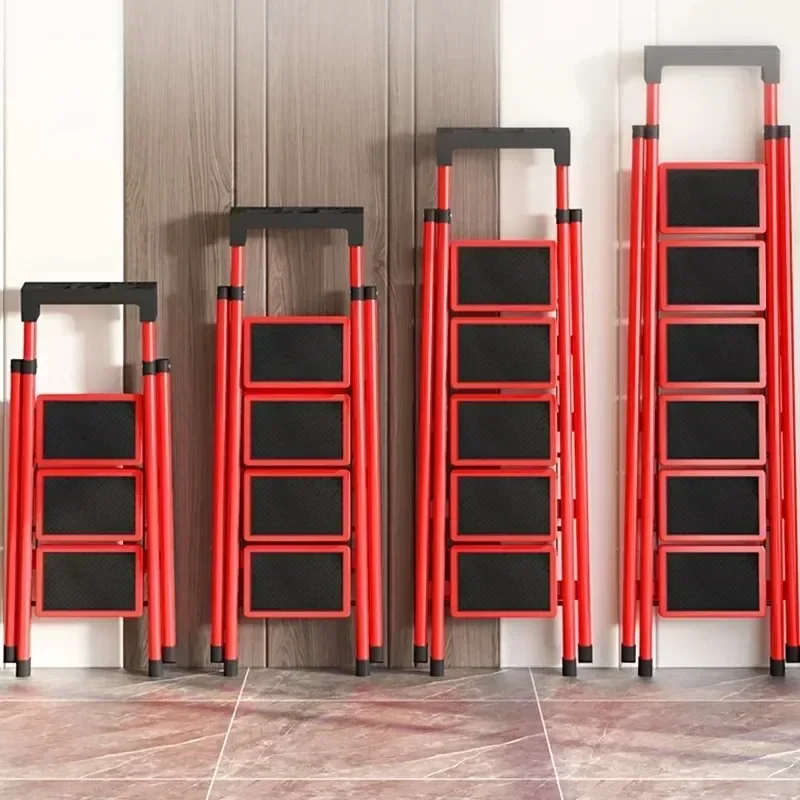 Home Ladder Stool Folding Zigzag Ladder Anti Slip Pedal Ladder Indoor And Outdoor Multifunctional Portable Ladder