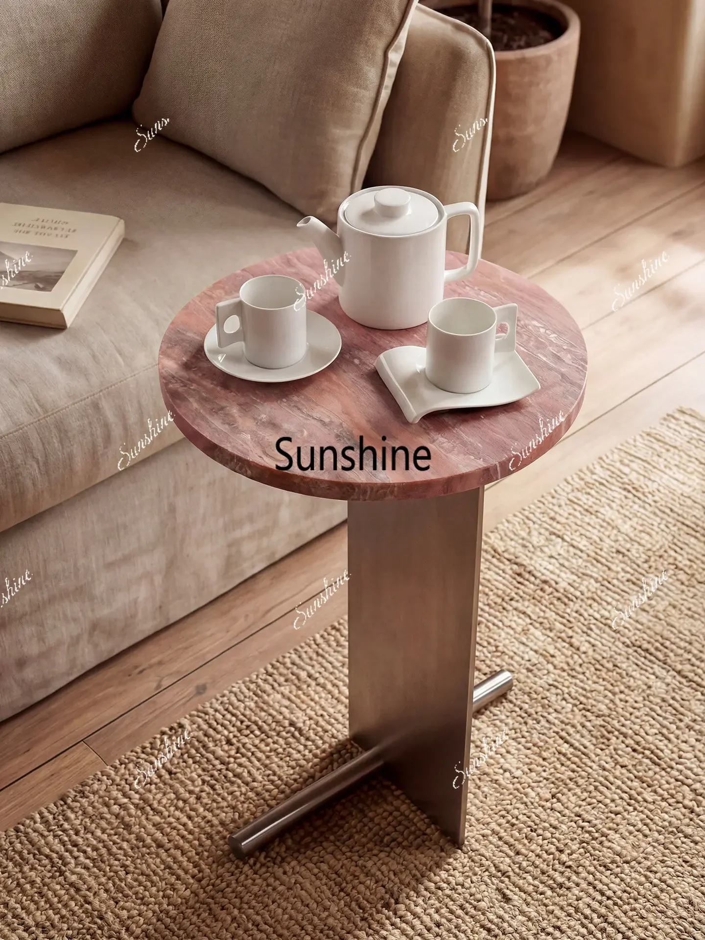 

YModern simple round, coffee table, storage side table design, light luxury living room table
