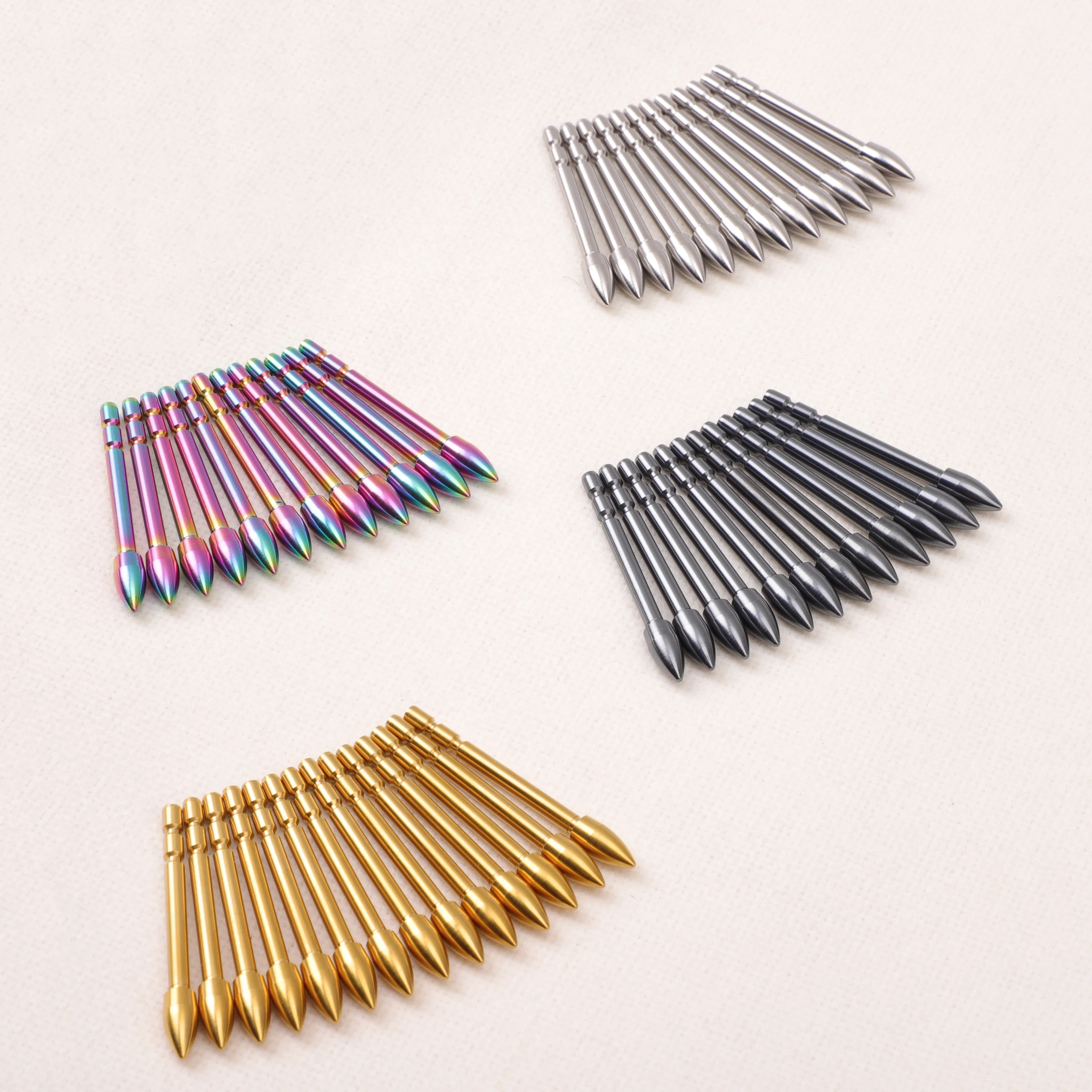 3/6pcs 120grains Colorful Tungsten Steel Glue-in Archery Hunting  Bullet Arrow Point Tips for X10 and other ID3.2mm Arrow Shaft