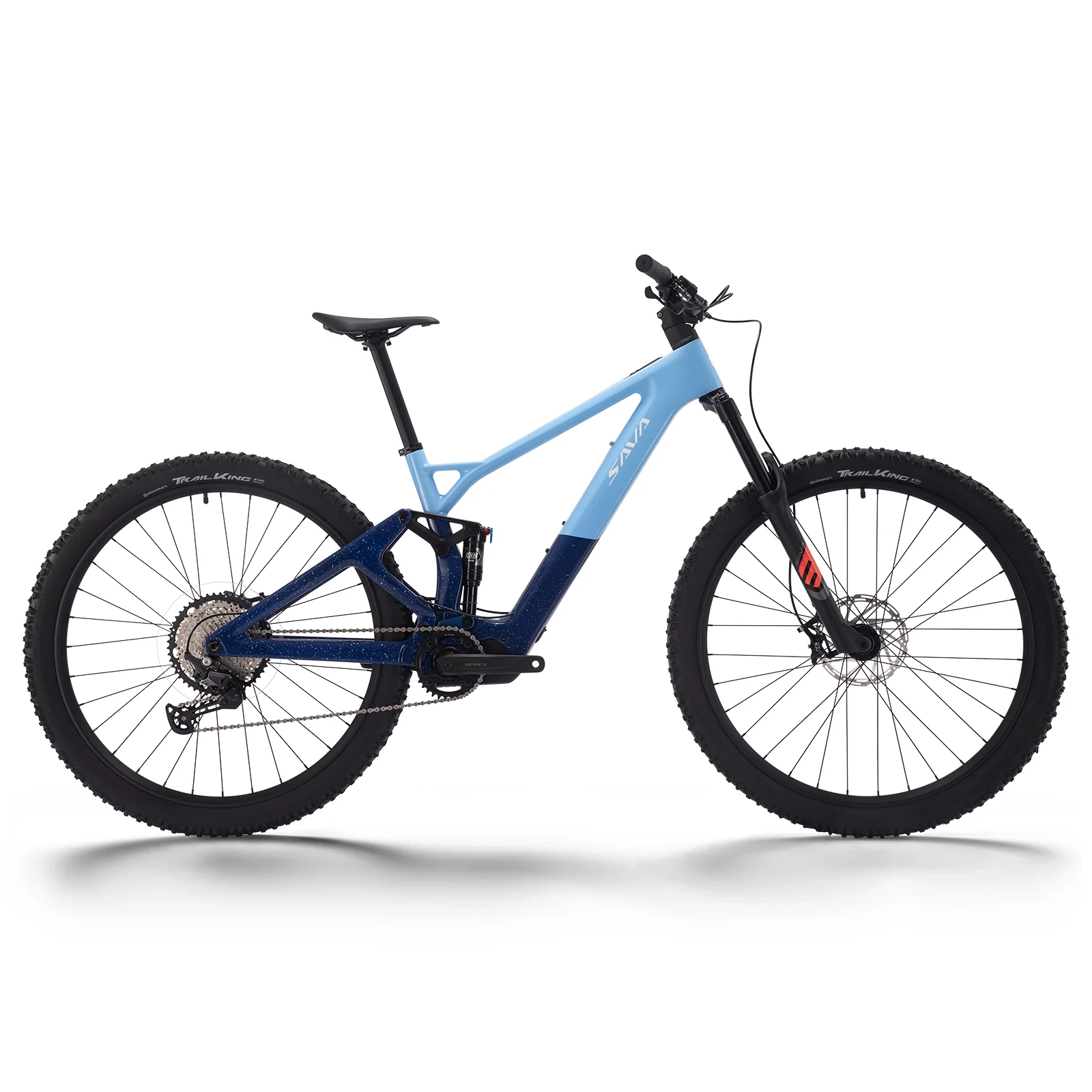 SAVA E-BIKE Full Carbon Fiber Mountain Bike Adjustable Air Suspension Fork 12-Speed Off-Road Electric Assist Mountain Bike