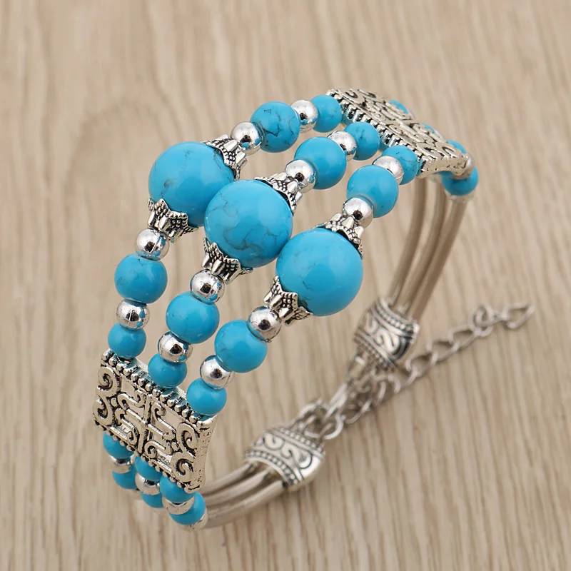 Aihua Neue böhmische Charm-Perlenarmbänder für Frauen, ethnische Armbänder aus Naturstein, modischer Schmuck, Partygeschenke – Detail 8
