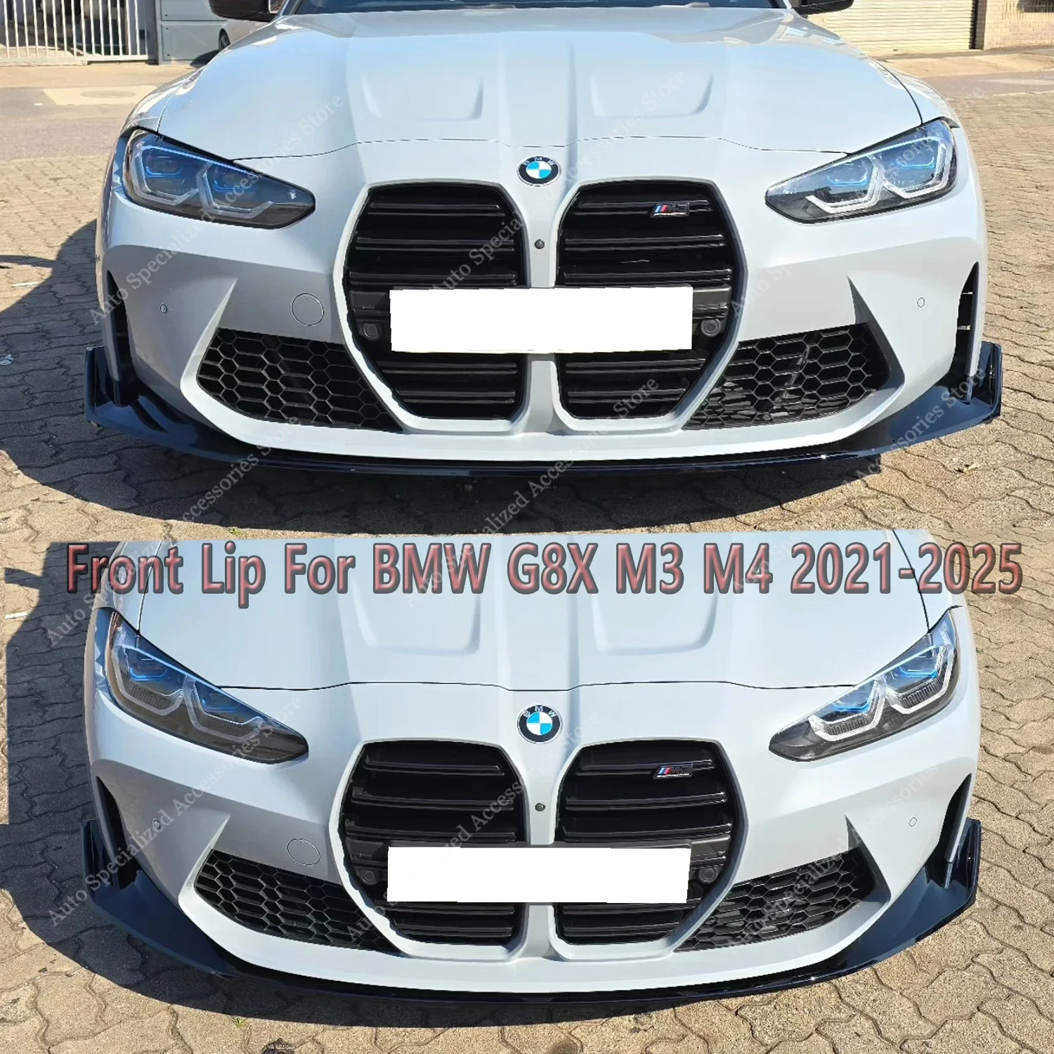 

Gloss Black CS Style ABS Front Bumper Splitter Lip Spoiler Diffuser For BMW G80 G81 G82 G83 3.0T Real M3 M4 2021-2025 Bodykits