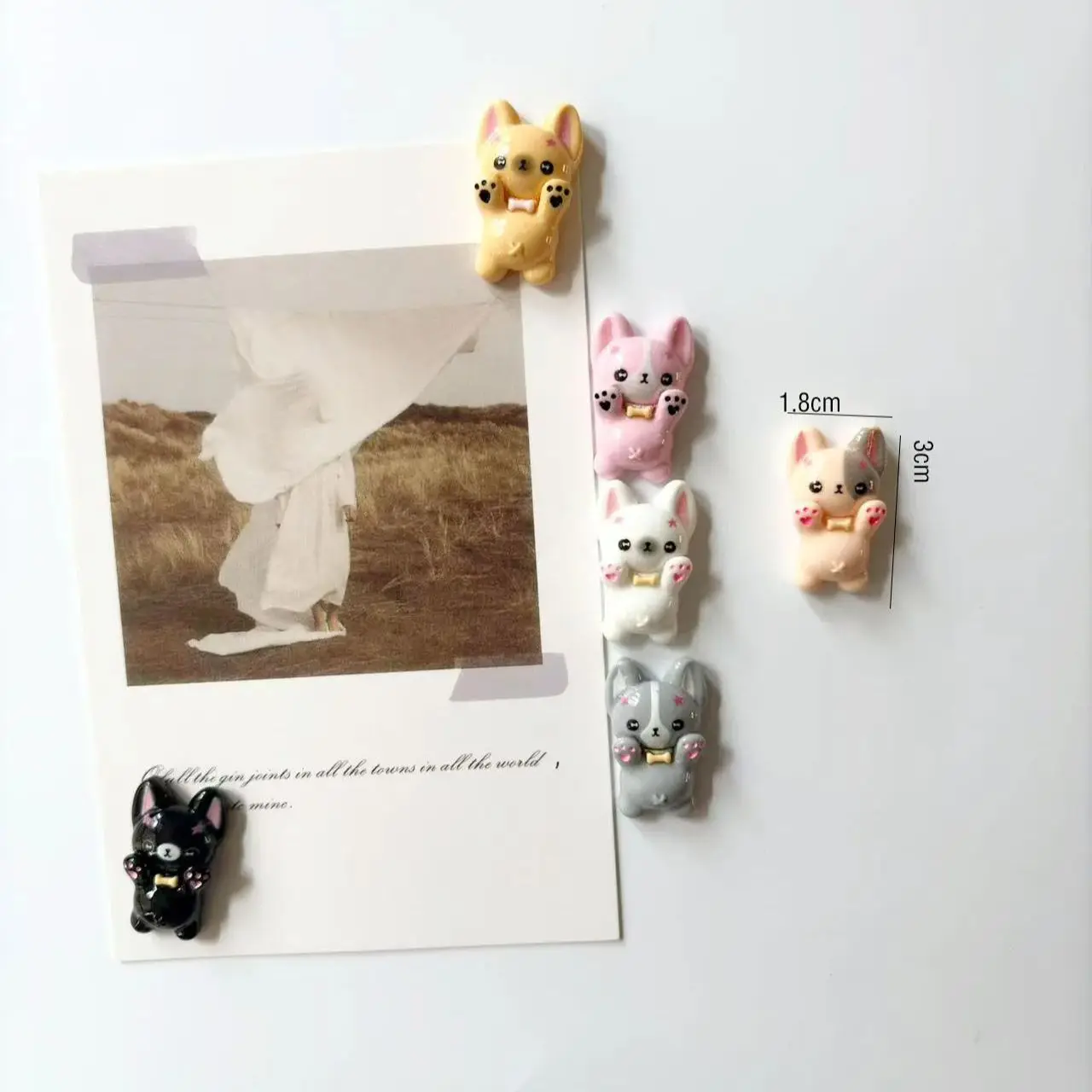 6Pcs Mini Puppy Refrigerator Stickers Cute Magnets Photo Info Fixed Magnets Home Decor