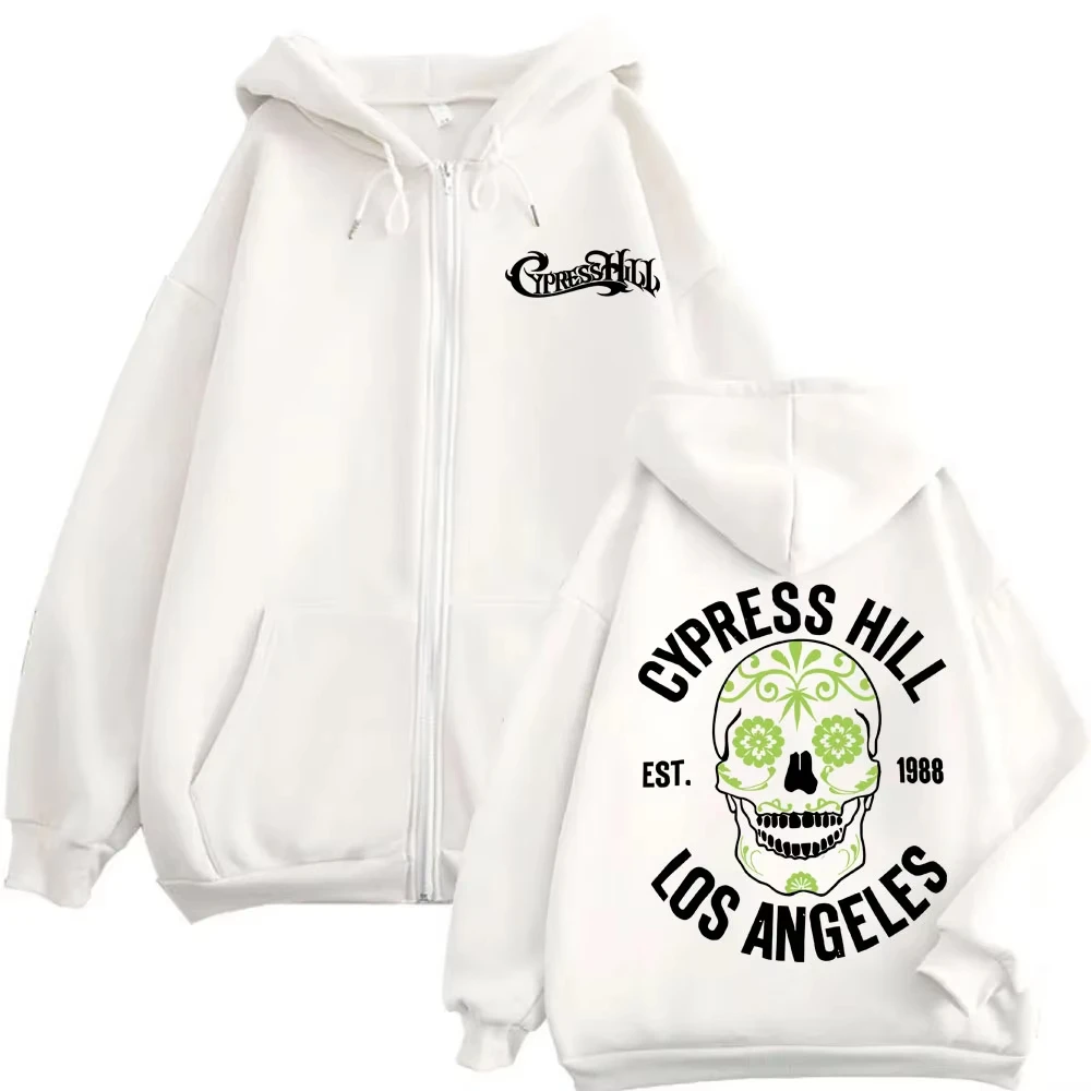 مغني الراب السرو هيل الهيكل العظمي قلنسوة بسحاب الرجال النساء الهيب هوب المتضخم زمم سترة الذكور Vintage الصوف عادية سترات قطنية عالية الجودة