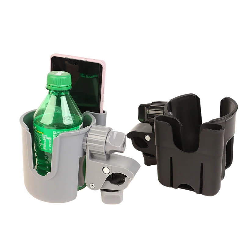 

1 Piece Universal Bottle Holder 2-in-1 Stroller Water Cup Holder With Phone Holder For Wheelchair Toddler DIY Accessories