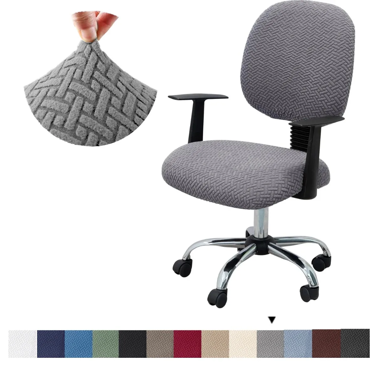 1PC Extendable Desktop Computer Chair Covers, Office Chair Seat Covers, Removable and Washable Rotary Chair Protection