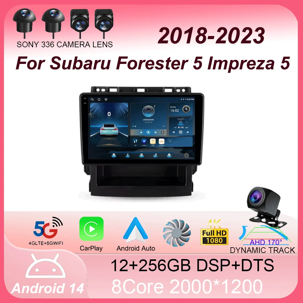 

Android 14 For Subaru Forester 5 Impreza 5 2018 - 2023 Carplay Auto GPS Car Radio Navigation Multimedia Video Player Stereo BT