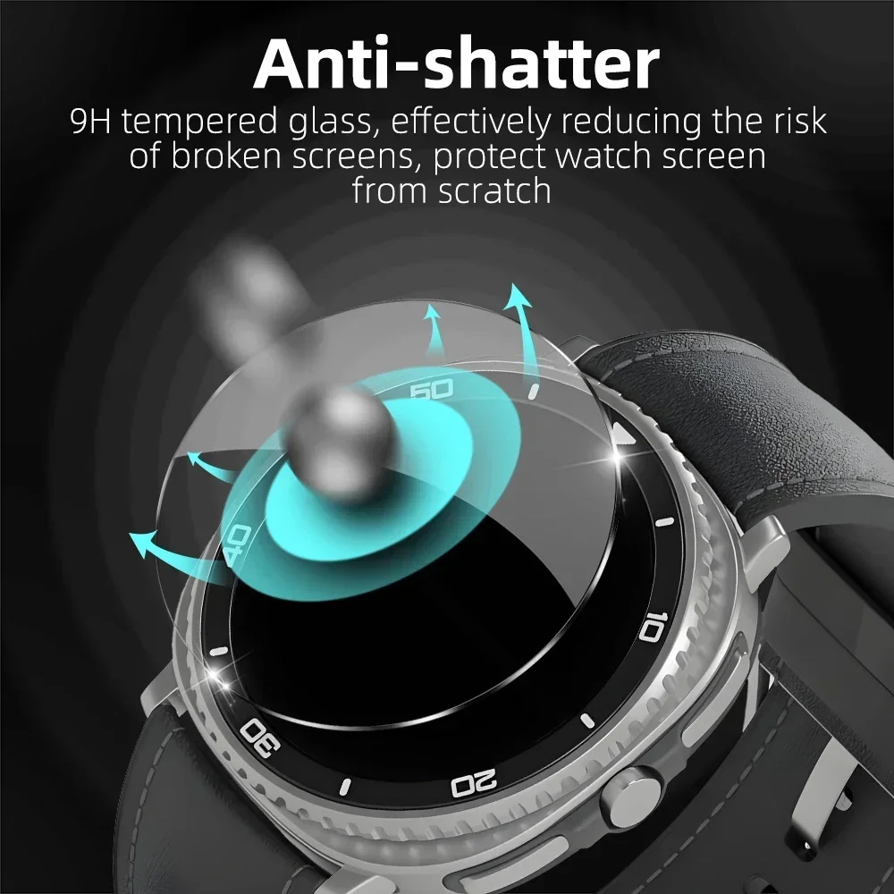 Protetor de Tela de Vidro Temperado 9H Ultra HD Anti-Risco para Samsung Galaxy Watch 8 Classic 40mm 44mm