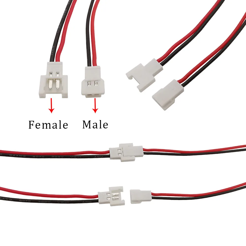 15CM Micro MX2.0 2Pin Wire Connector 2.0mm Pitch MX 2P Male Plug Female Charger Socket Aerial Docking 26AWG DIY Electronic Cable