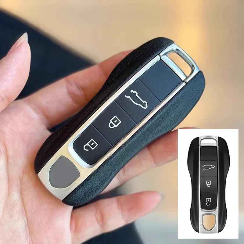 For Porsche Macan Cayenne Panamera Taycan Boxster 718/911 Real Leather Car Key Case Keycase Key Fob Remote