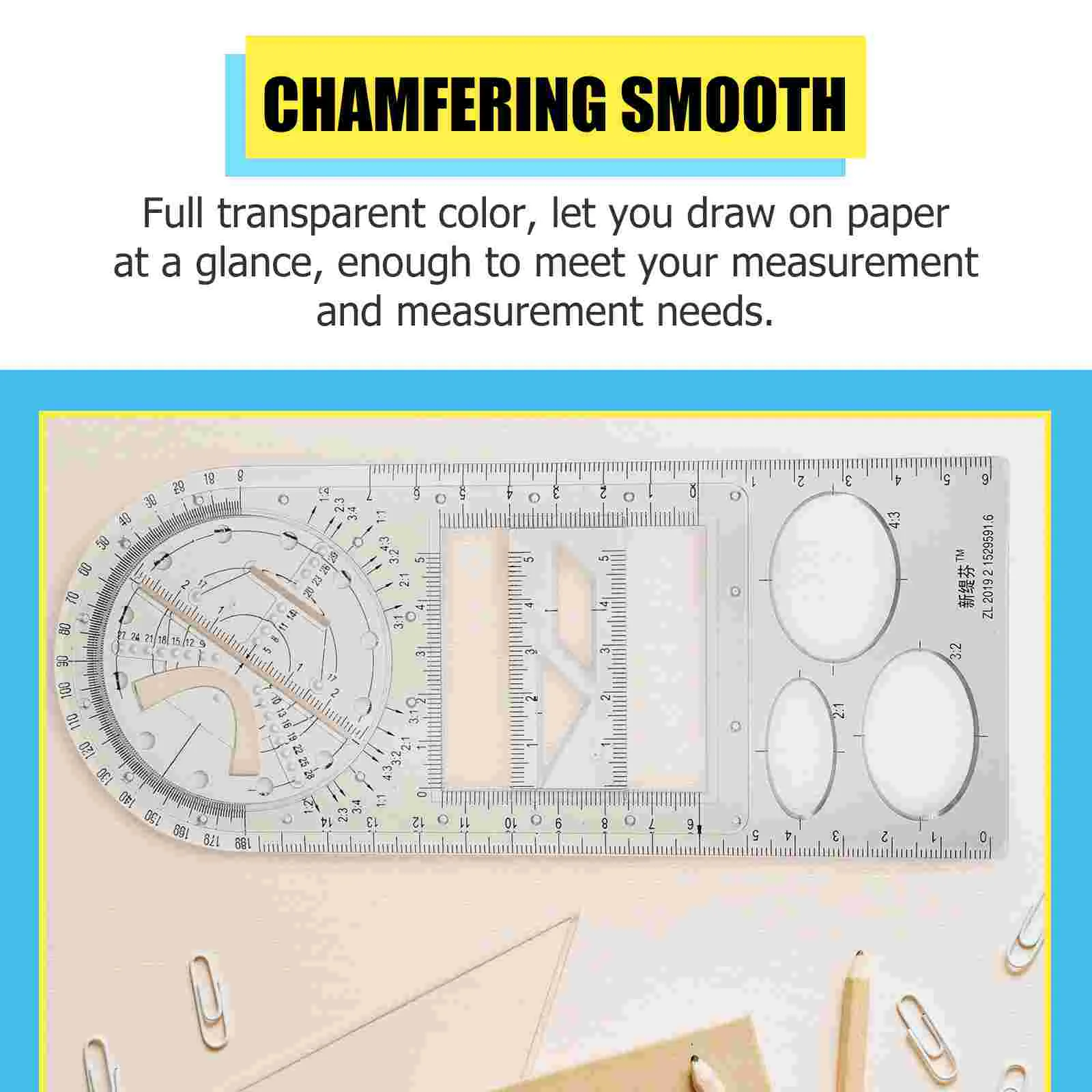 Schaalliniaal Tekening Studenten Gradenboog Geometrische sjabloon Multifunctioneel meetinstrument