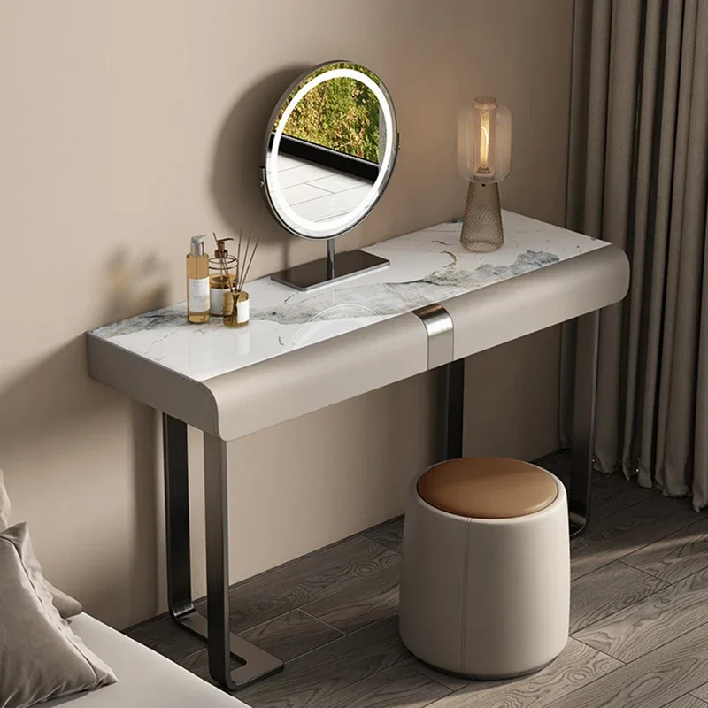

Eithe Set French Vanity Integrated Light Luxury Minimalist Lights Dressers Mirrors Design Small Penteadeira Bedroom Furniture