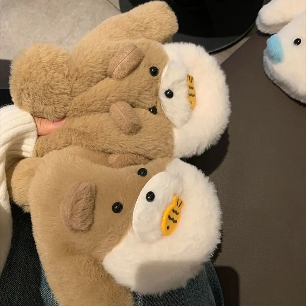Guanti da dito alla moda Orso Paraorecchie Sciarpa Corda appesa Addensata Paraorecchie invernale Carino Sciarpa antivento Set di guanti Ciclismo