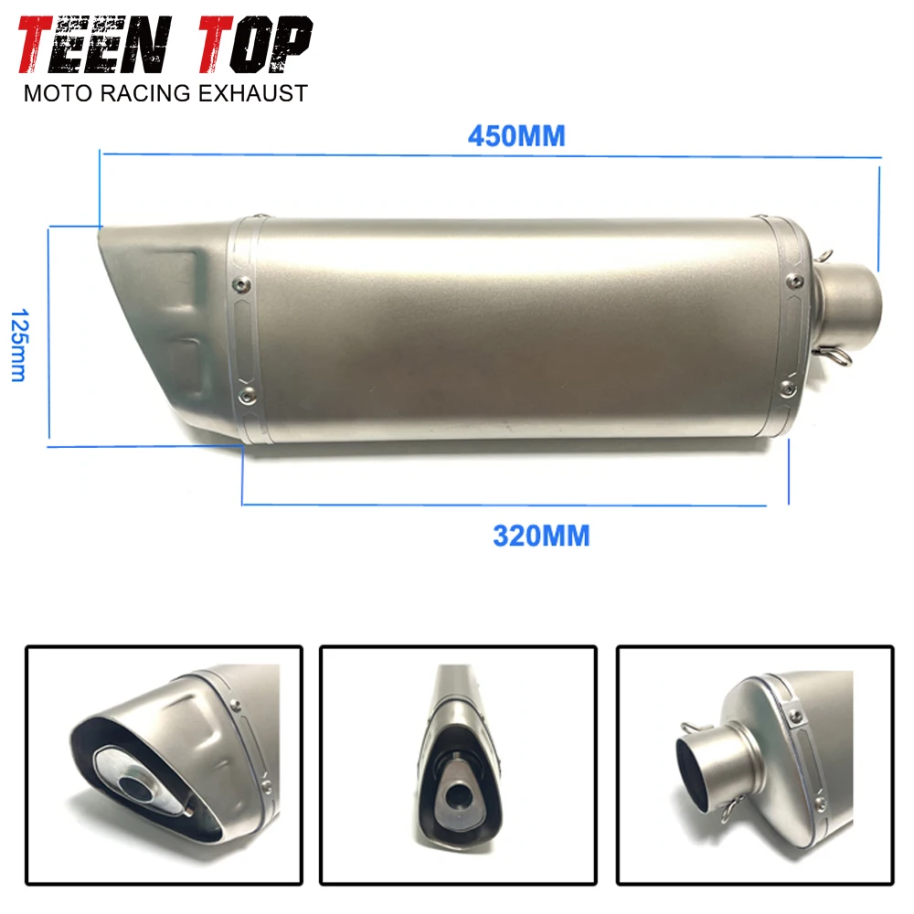 51mm Universal Exhaust Muffler Stainless Steel Motorcycle Escape DB Killer For Ninja650 CB400 450MT CBR650R Racing Muffler view 3