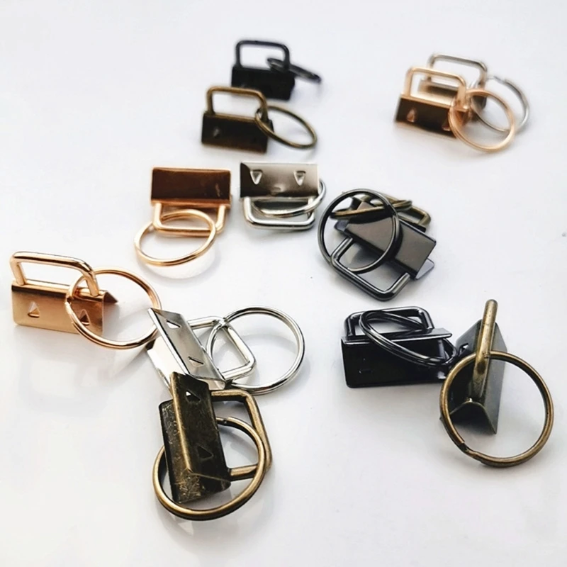 50x/Set Key Hardware with Key Rings Set Wristlet Clasp Tail Clip for Wristlet Keychain Key Lanyard Hardware Supplies